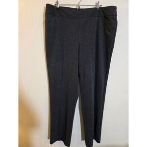 Avenue Womens Plus Size 20 Average Charcoal Gray Heathered Pull On Dress Pants